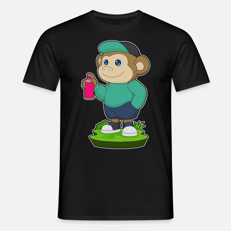 Monkey Painter Spray - Men's T-Shirt - black