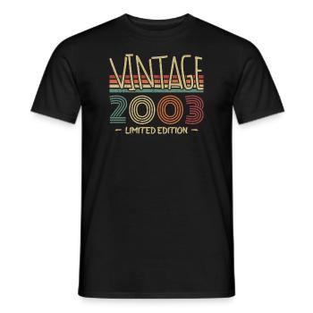 Jahrgang 2003 Retro 2003 Jubiläumsgeschenk - Männer T-Shirt - Schwarz - Vorne - AI Model Male 178 light (178cm)