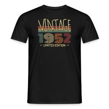 Jahrgang 1952 Retro 1952 Geburtstagsgeschenk - Männer T-Shirt - Schwarz - Vorne - AI Model Male 178 light (178cm)
