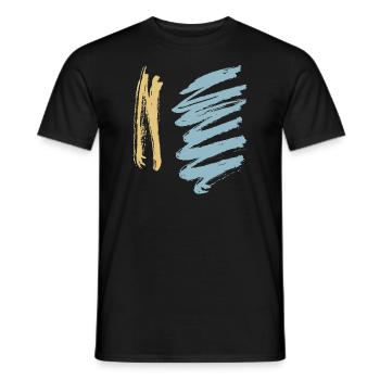 Farben Malerei - Minimal Schraffur Grafik - Männer T-Shirt - Schwarz - Vorne - AI Model Male 178 light (178cm)