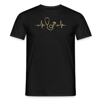 Fréquence Du Pouls Du Stéthoscope - Vétérinaire - T-shirt homme - noir - Devant - AI Model Male 178 light (178cm)