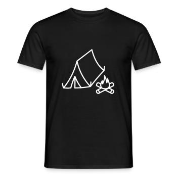 Camping Tent Campfire - Men's T-Shirt - black - Front - AI Model Male 178 light (178cm)