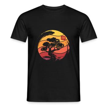 Japanese tree plant - Men's T-Shirt - black - Front - AI Model Male 178 light (178cm)
