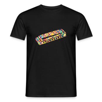 Harmonica Geometric - Men's T-Shirt - black - Front - AI Model Male 178 light (178cm)