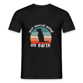 Marmotte musique Alpes Sifflet instrument sommeil - T-shirt homme - noir - Devant - AI Model Male 178 light (178cm)