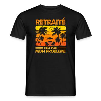retraité - T-shirt homme - noir - Devant - AI Model Male 178 light (178cm)