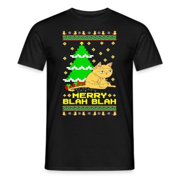 Merry Blah Blah Ugly Xmas - Men's T-Shirt - black - Front - AI Model Male 178 light (178cm)