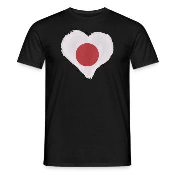 Japan Flagge Herz Used Look Nihon Japanische Fahne - Männer T-Shirt - Schwarz - Vorne - AI Model Male 178 light (178cm)