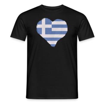 Griechenland Flagge Hellas Athen Griechische Fahne - Männer T-Shirt - Schwarz - Vorne - AI Model Male 178 light (178cm)