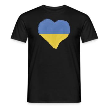 Ukraine Flag Vintage Ukrainian Flag Used Look - T-shirt homme - noir - Devant - AI Model Male 178 light (178cm)