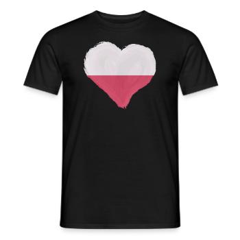 Pologne Drapeau utilisé Look Polska Drapeau polonais - T-shirt homme - noir - Devant - AI Model Male 178 light (178cm)