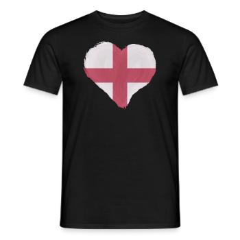 England Flag Vintage English Flag Used Look - Men's T-Shirt - black - Front - AI Model Male 178 light (178cm)