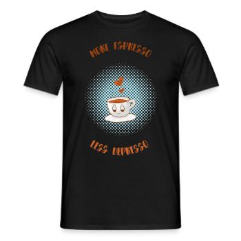 Espresso, Coffee, Kaffee, Latte, Geschenkidee, Fun - Männer T-Shirt - Schwarz - Vorne - AI Model Male 178 light (178cm)
