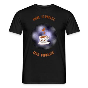 Espresso, Coffee, Kaffee, Latte, Geschenkidee, Fun - Männer T-Shirt - Schwarz - Vorne - AI Model Male 178 light (178cm)