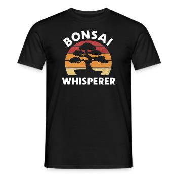 Bonsai Whisperer Vintage Sunset - Männer T-Shirt - Schwarz - Vorne - AI Model Male 178 light (178cm)