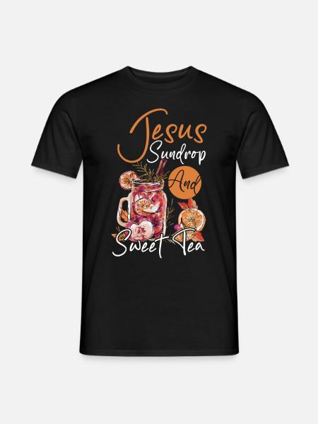 Eistee-Liebhaber Jesus Sundrop and Sweet Tea - Männer T-Shirt - Schwarz