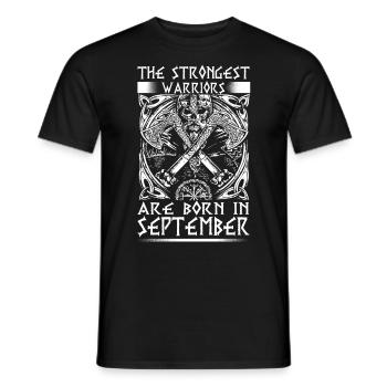 September - Viking - birthday - EN - Men's T-Shirt - black - Front - AI Model Male 178 light (178cm)