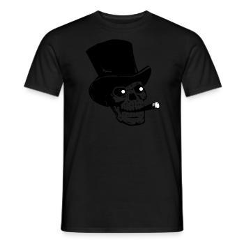 Totenkopf mit Hut und Zigarre - Männer T-Shirt - Schwarz - Vorne - AI Model Male 178 light (178cm)