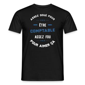 Assez doué comptable - T-shirt homme - noir - Devant - AI Model Male 178 light (178cm)