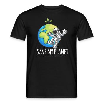 Astronaute Space Day Earth Environnement de cadeau - T-shirt homme - noir - Devant - AI Model Male 178 light (178cm)