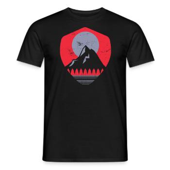 Panorama in the mountains | Nature hiking view - Men's T-Shirt - black - Front - AI Model Male 178 light (178cm)