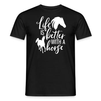 Pferd Pferde Reiterin Pferdeliebhaberin Geschenk - Männer T-Shirt - Schwarz - Vorne - AI Model Male 178 light (178cm)