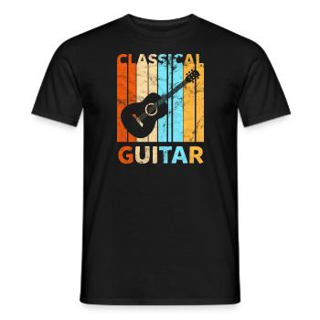 Klassische Gitarre - Männer T-Shirt - Schwarz - Vorne - AI Model Male 178 light (178cm)