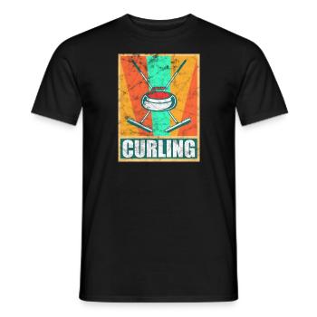 Curling Eisstockschießen Geschenk - Männer T-Shirt - Schwarz - Vorne - AI Model Male 178 light (178cm)