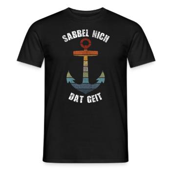 SABBEL NICH DAT GEIT GESCHENK RETRO ANKER - Männer T-Shirt - Schwarz - Vorne - AI Model Male 178 light (178cm)