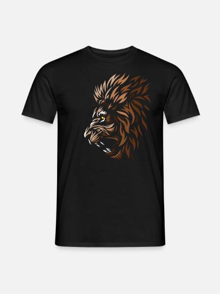 Lion d'Afrique tribal - T-shirt homme - noir
