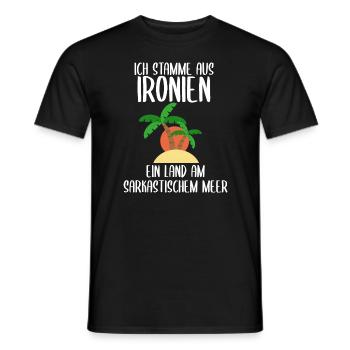 Ich stamme aus Ironien - Männer T-Shirt - Schwarz - Vorne - AI Model Male 178 light (178cm)