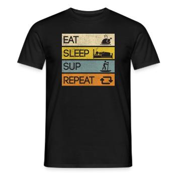 Stand-Up Paddle Paddleboarding SUP Vintage - Men's T-Shirt - black - Front - AI Model Male 178 light (178cm)