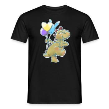 Dino mit Ballons - Männer T-Shirt - Schwarz - Vorne - AI Model Male 178 light (178cm)