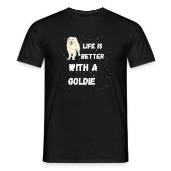 Life is better with a Golden Retriever - Men's T-Shirt - black - Front - AI Model Male 178 light (178cm)
