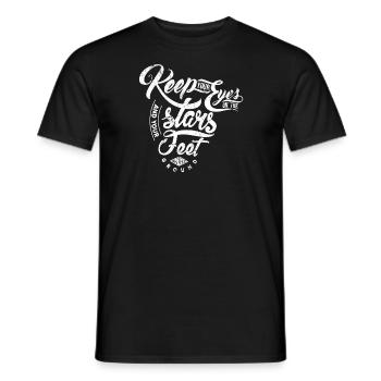 EYES FEET BOTTOM STARS FOOT SAYINGS MOTIFS - Men's T-Shirt - black - Front - AI Model Male 178 light (178cm)