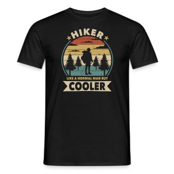 Hiker like a normal man but cooler - Men's T-Shirt - black - Front - AI Model Male 178 light (178cm)