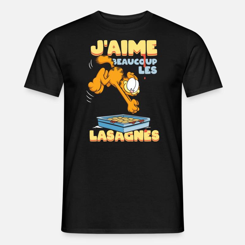 Garfield J'aime Lasagnes - Männer T-Shirt - Schwarz