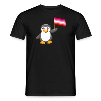 Mois de la Gay Pride Antarctique Animal Penguin Lesbienne LGBT - T-shirt homme - noir - Devant - AI Model Male 178 light (178cm)