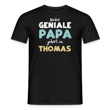 Dieser Geniale Papa Gehört Zu Th... - Männer T-Shirt - Schwarz - Vorne - AI Model Male 178 light (178cm)