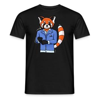 Red Panda Tuxedo - Men's T-Shirt - black - Front - AI Model Male 178 light (178cm)