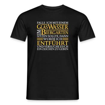 Mit Wasser im Biergarten Fun Bier Bierspruch - Männer T-Shirt - Schwarz - Vorne - AI Model Male 178 light (178cm)