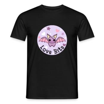 Love Bite. Kawaii Bat. Halloween Vampire. - Men's T-Shirt - black - Front - AI Model Male 178 light (178cm)