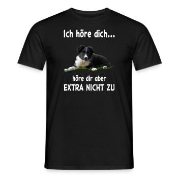 Border Collie Hund - Border Collie - Männer T-Shirt - Schwarz - Vorne - AI Model Male 178 light (178cm)