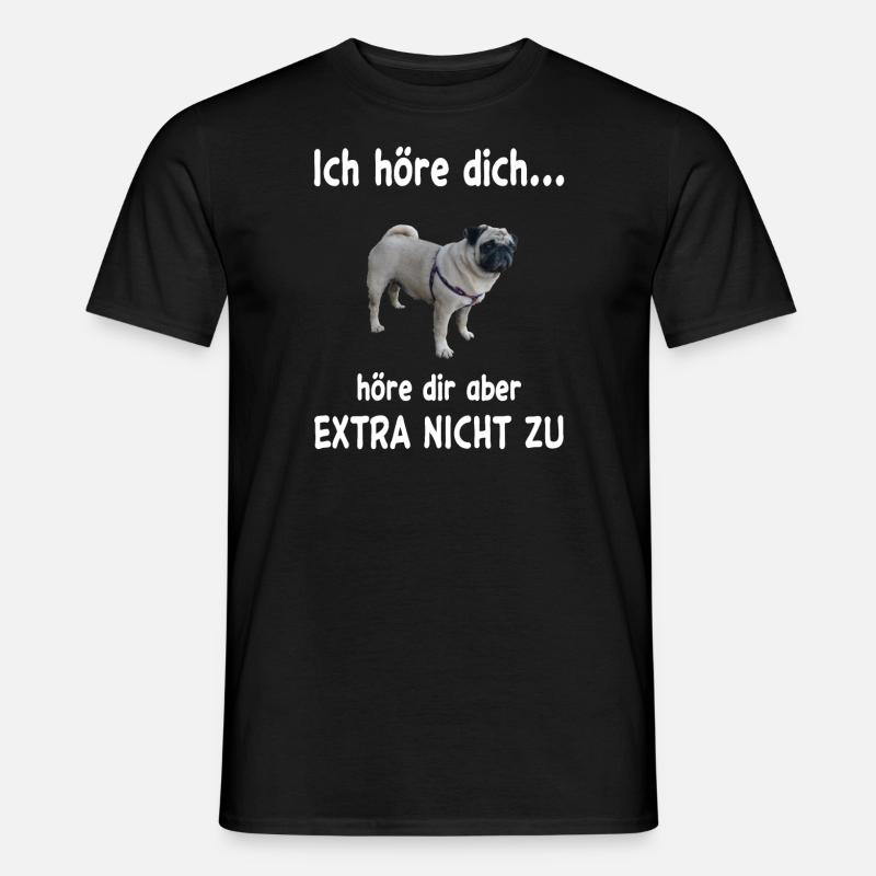 Mops Hund - Mops - Männer T-Shirt - Schwarz