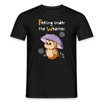 Feeling Under The Weather. Cute Owl. Black. - Men's T-Shirt - black - Front - AI Model Male 178 light (178cm)