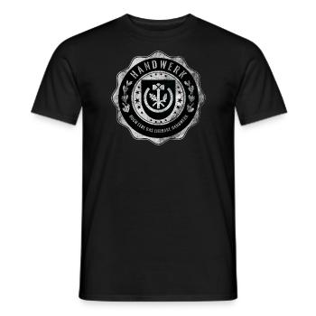 Handwerk, Handwerkerwappen - Männer T-Shirt - Schwarz - Vorne - AI Model Male 178 light (178cm)