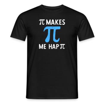 Math Pi Makes Me Happy Pi - Männer T-Shirt - Schwarz - Vorne - AI Model Male 178 light (178cm)