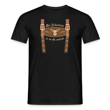 Mei Lederhosn Is In Da Wäsch Lederhose Ersatz - Männer T-Shirt - Schwarz - Vorne - AI Model Male 178 light (178cm)