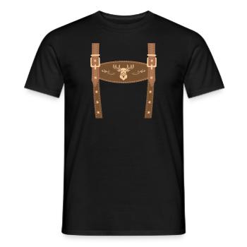 Lederhose Attrappe Lederhose Ersatz Lederhosn - Männer T-Shirt - Schwarz - Vorne - AI Model Male 178 light (178cm)