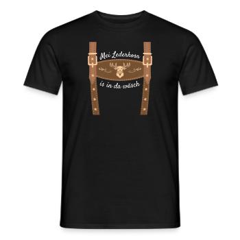 Mei Lederhosn Is In Da Wäsch Lederhose Ersatz - Männer T-Shirt - Schwarz - Vorne - AI Model Male 178 light (178cm)